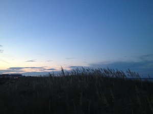 night approches at beach